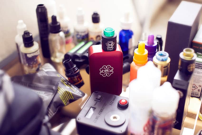 A variety of vapes or electronic cigarettes