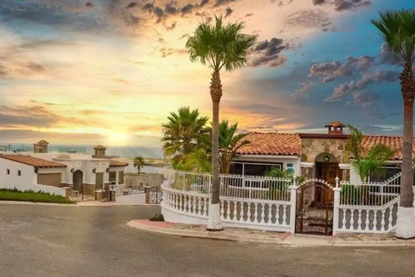 A house at sunset in Ensenada, Baja California