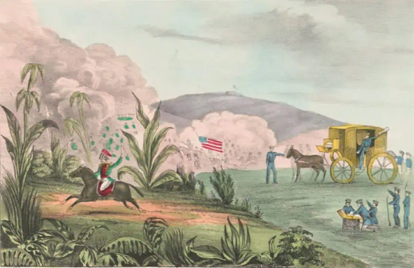 Santa Anna's Lithograf Sero escaped from the war of Gordo
