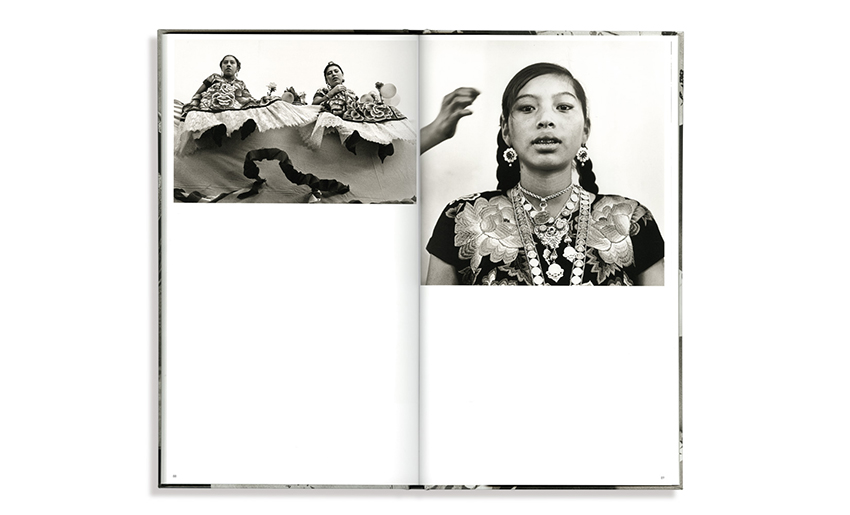 An open book of photographs