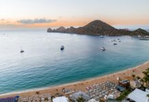 A sunrise over Cabo San Lucas