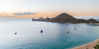 A sunrise over Cabo San Lucas