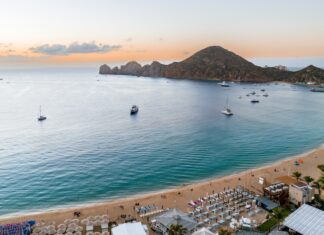 A sunrise over Cabo San Lucas