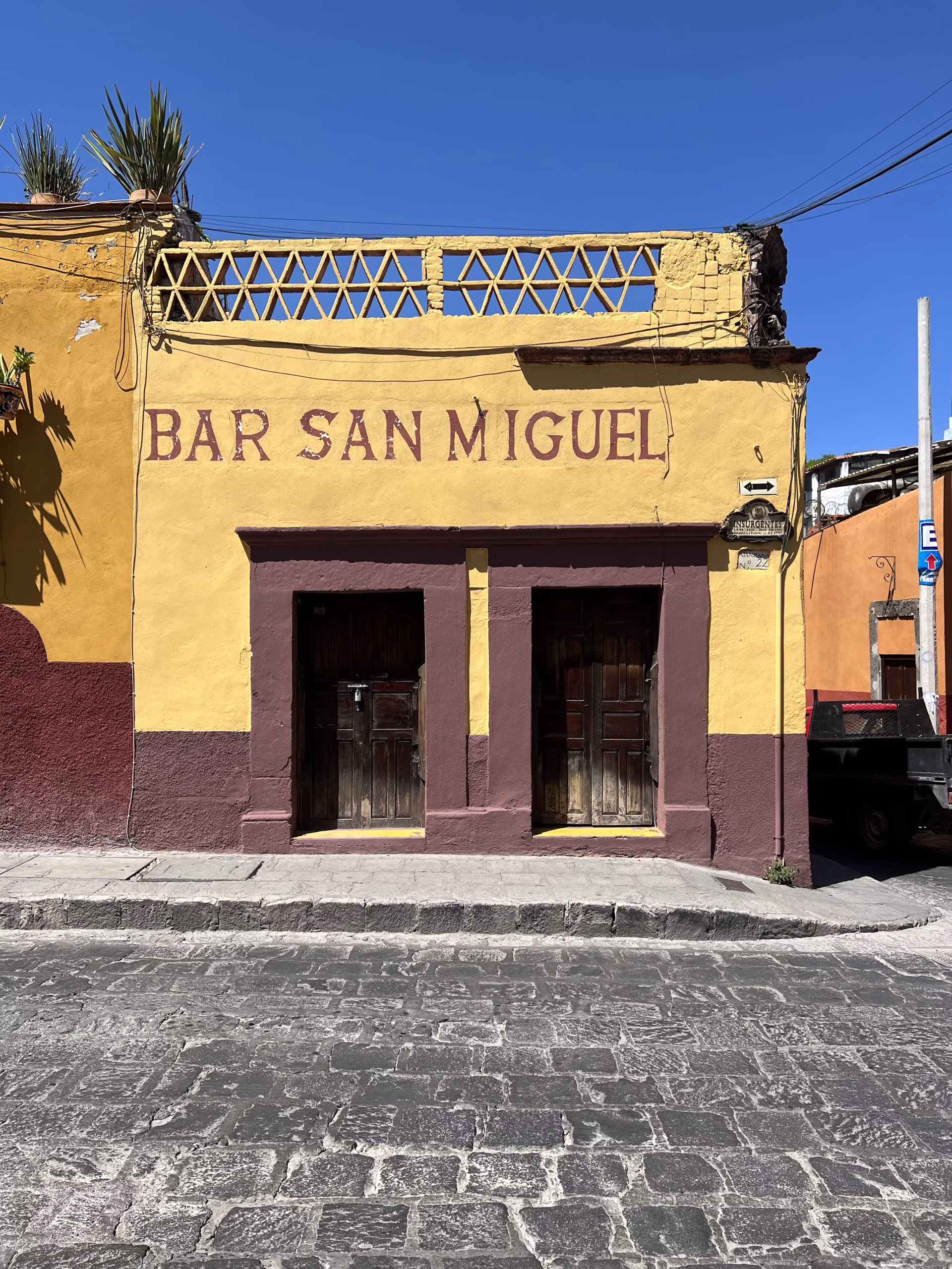 Bar San Miguel shown from street.