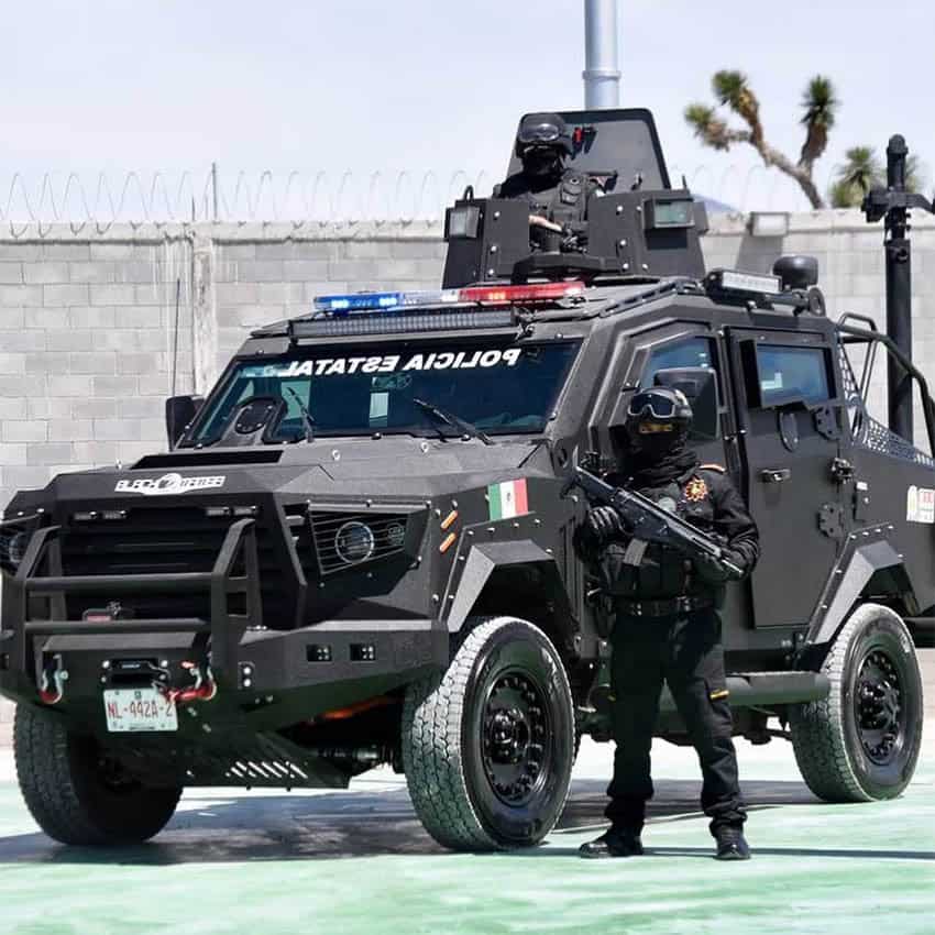 A Black Mamba Sand Cat armored vehicle