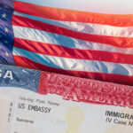 A US flag and visa