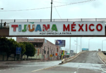 A welcome sign to Tijuana, Mexico
