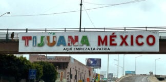 A welcome sign to Tijuana, Mexico