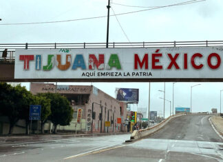 A welcome sign to Tijuana, Mexico