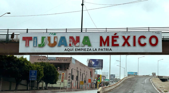 A welcome sign to Tijuana, Mexico