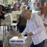 AMLO voting in Mexico's judicial elections