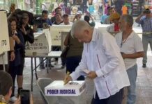 AMLO voting in Mexico's judicial elections