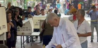 AMLO voting in Mexico's judicial elections