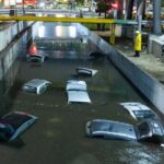 cars stuck in flooding