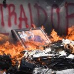 material on fire