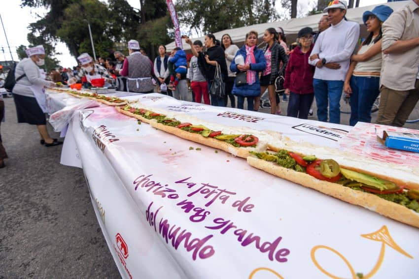 At 82 meters long, Toluca's torta beat the 75-meter torta of record, assembled at the annual Torta Festival in the Venustiano Carranza borough of Mexico City in 2023.