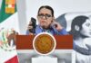 On her second day at the mañanera podium, Interior Minister Rosa Icela Rodríguez coordinated a call from the Civil Protection Minister about Tropical Storm Erick, which is quickly strengthening off the coast of Guerrero.