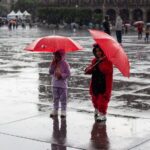 2 people with rain umbrellas