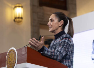 President Sheinbaum at her Thursday morning mañanera press conference