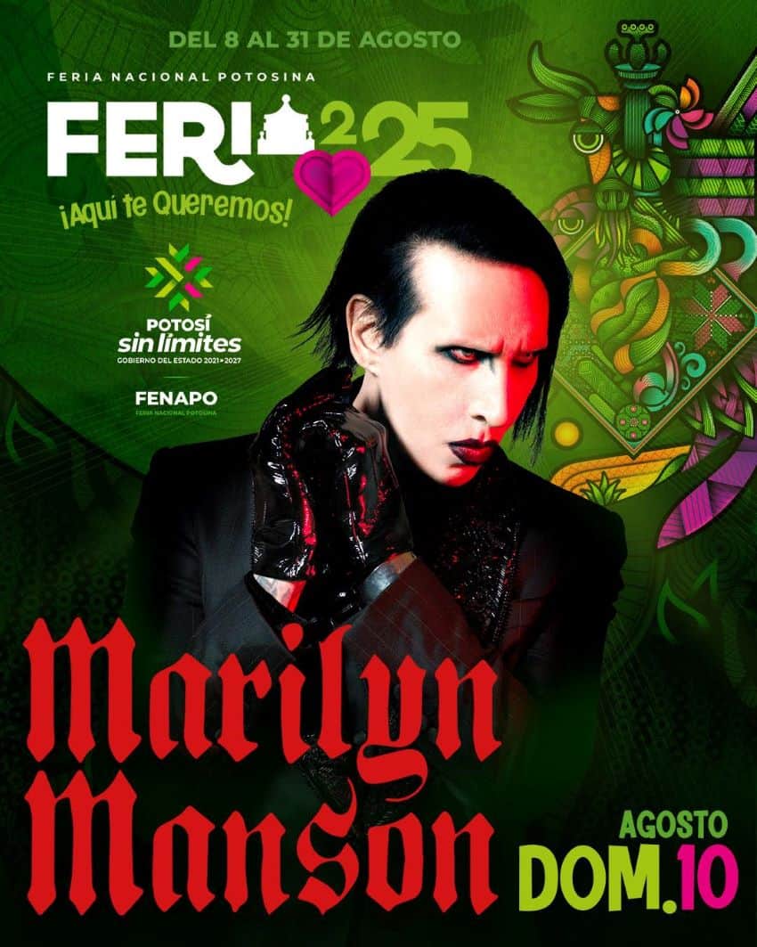 Marilyn Manson on the cover of a poster for the Potosina National Fair