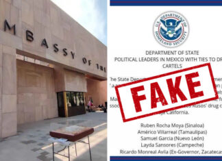 A fake statement by the U.S. Embassy in Mexico
