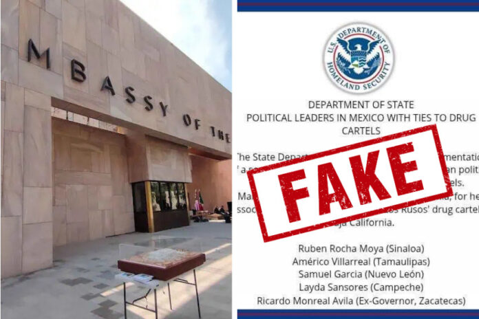 A fake statement by the U.S. Embassy in Mexico