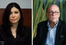 Two portraits of Bank of Mexico officials: Victoria Rodriguez on the left and Jonathan Heath on the right