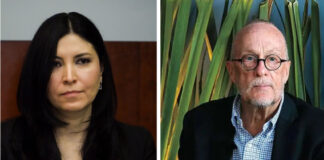 Two portraits of Bank of Mexico officials: Victoria Rodriguez on the left and Jonathan Heath on the right