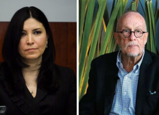 Two portraits of Bank of Mexico officials: Victoria Rodriguez on the left and Jonathan Heath on the right