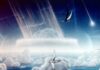 Artist's rendering of the Chicxulub crater impact