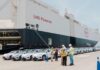 BYD ship docking at a Mexican port