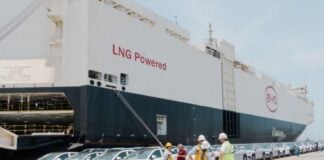 BYD ship docking at a Mexican port