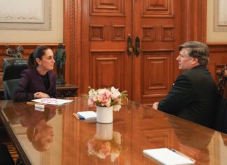 Sheinbaum and Landau meet in the National Palace