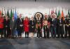 The president was greeted by members of the Tsuut'ina Nation upon her arrival in Calgary on Monday evening.