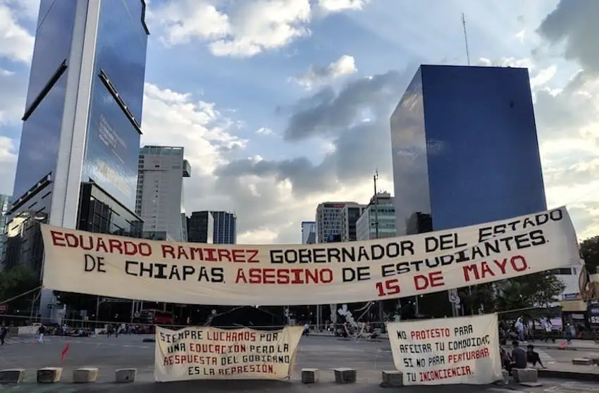 banner on city street