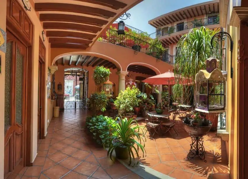 Courtyard of colonial house