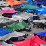 Multicolored tents in the Zócalo