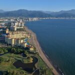 Aerial view of Puerto Vallarta and coastline
