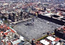 Mexico City zocalo from above
