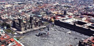 Mexico City zocalo from above