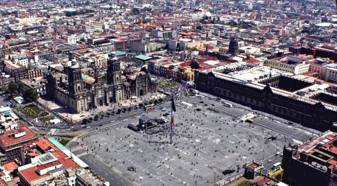 Mexico City zocalo from above