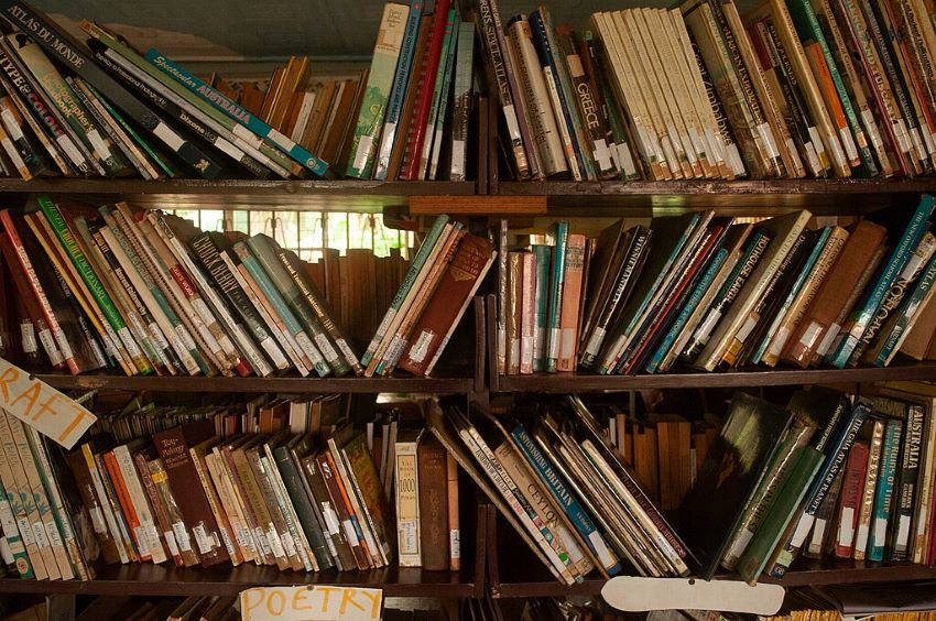 Books on a shelf