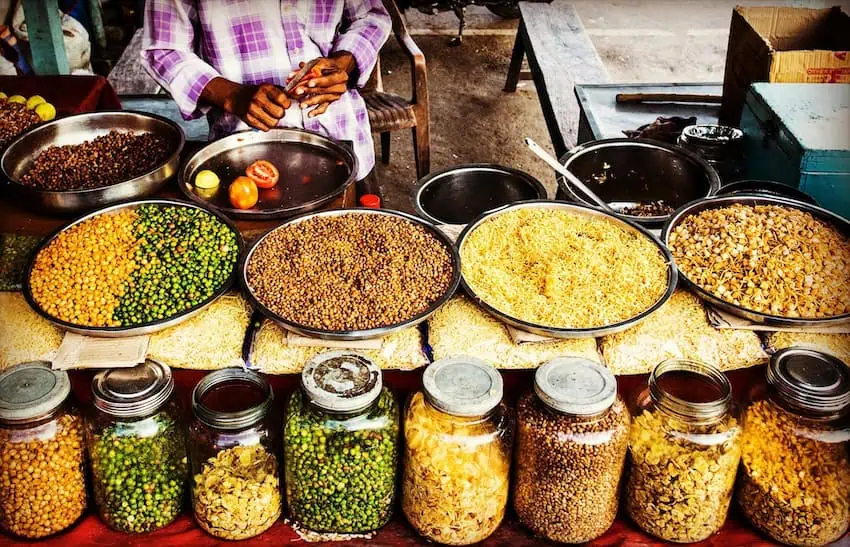 Spices on offer at a market