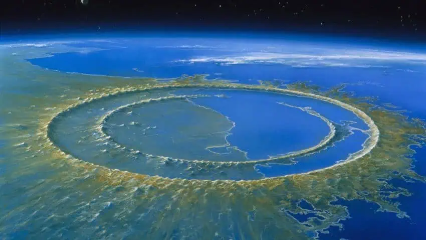 Artist's rendering of Chicxulub crater