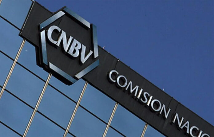 The National Banking and Securities Commission building with the CNBV logo