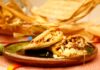 Two gorditas on a ceramic plate