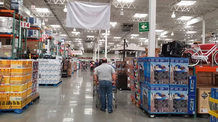 Inside a Costco store