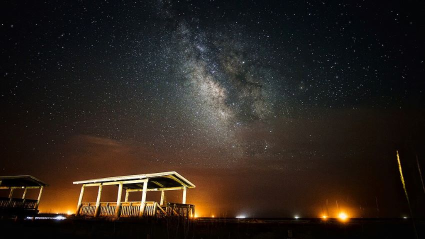 Night sky with milky way visible