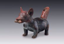 A statue of a dog from one of Pueblas museums