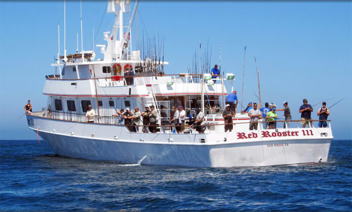 Sport fishers cast off the fishing boat Red Rooster III